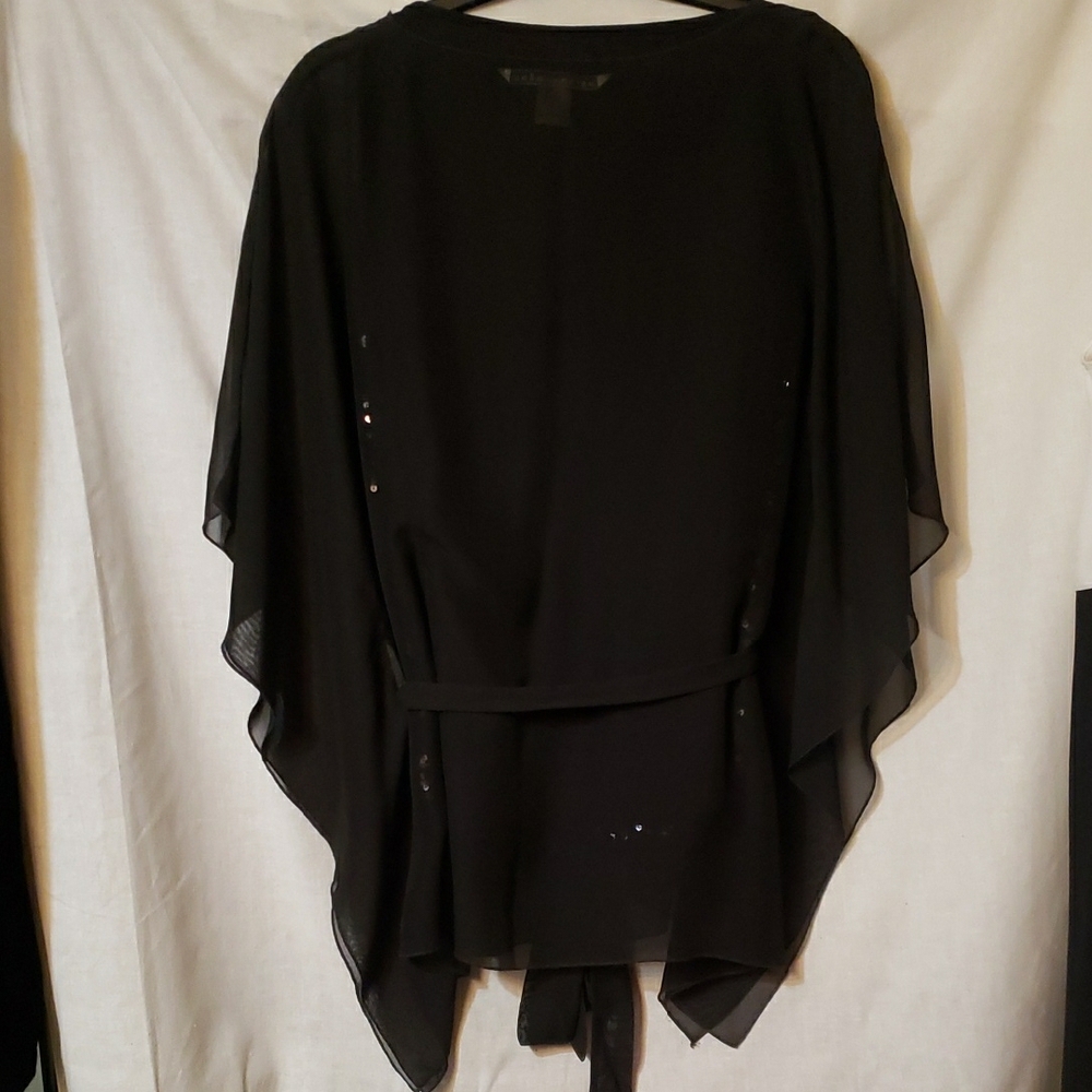 Peter Nygard Black Sequin Overlay Top - Picture 2 of 16